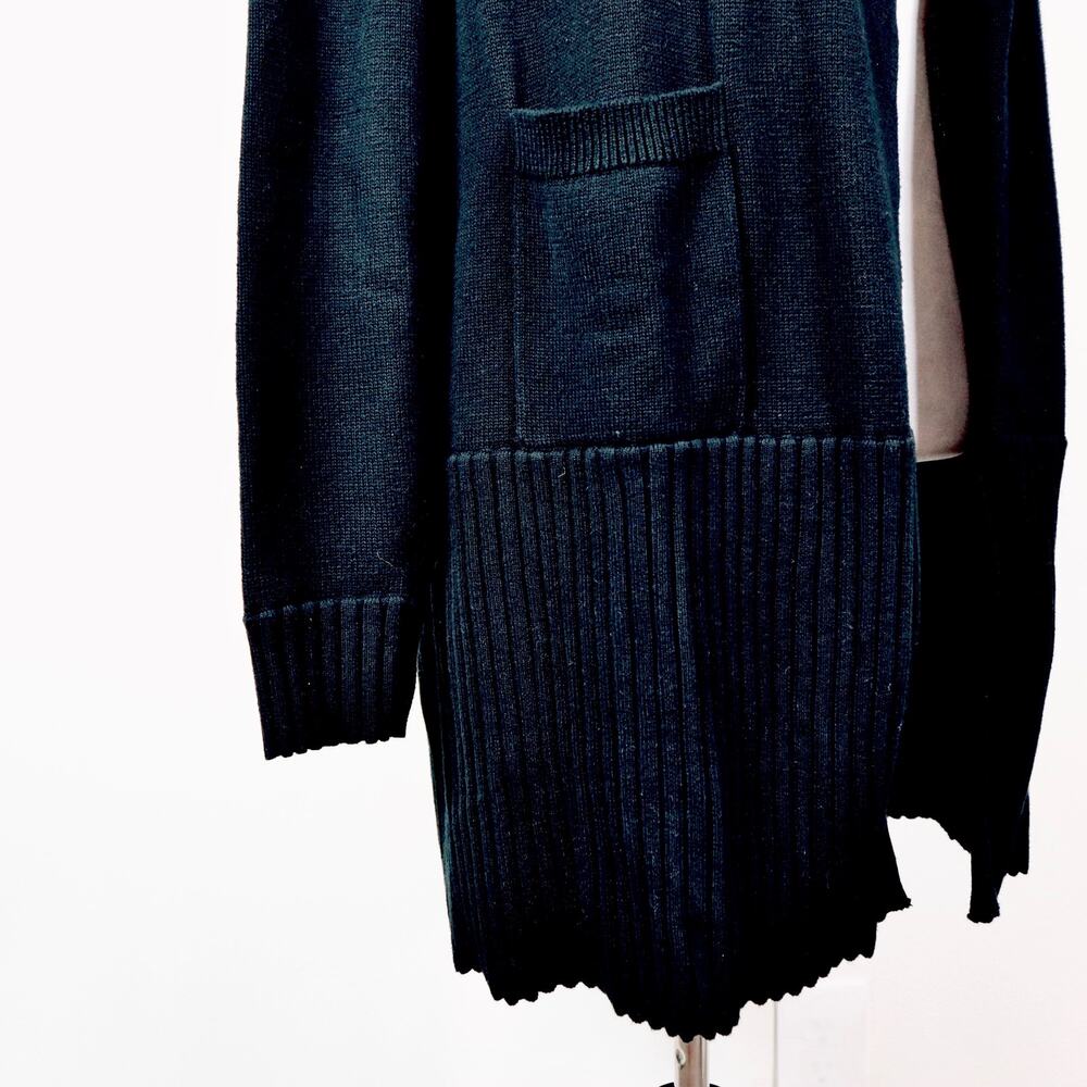 Cabi Size M ATC Offhand Cardigan Sweater Long Tie Neck 5827 Knit Black - Picture 9 of 11